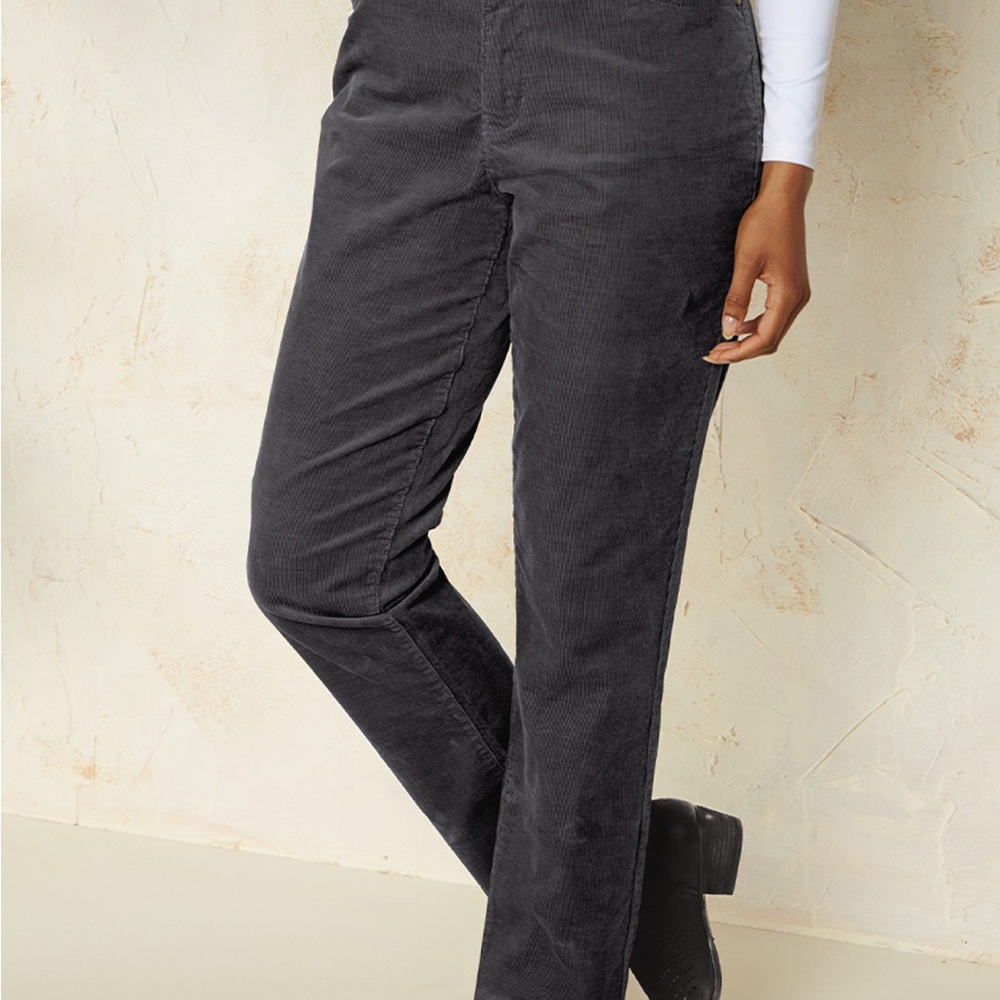 Coldwater Creek Charcoal Corduroy Pants
